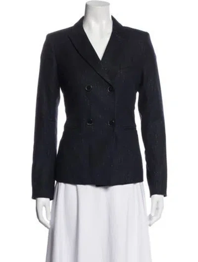 Pre-owned Sandro Striped Blazer In Blue