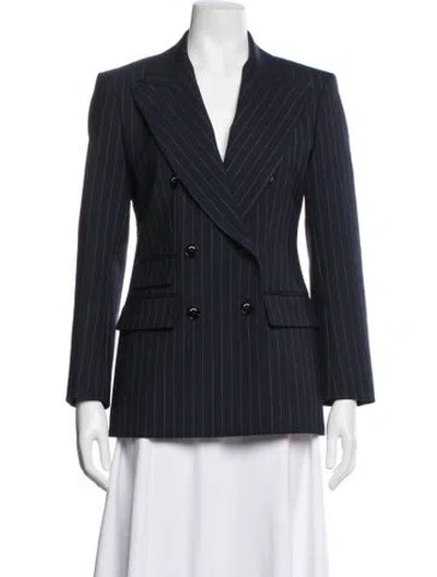 Pre-owned Sandro Striped Blazer In Blue