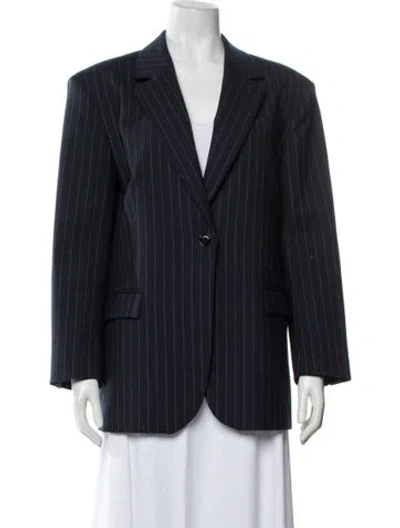 Pre-owned Sandro Striped Blazer In Blue