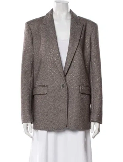 Pre-owned Sandro Striped Blazer In Gray