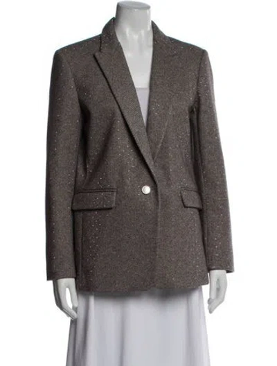 Pre-owned Sandro Striped Blazer In Gray