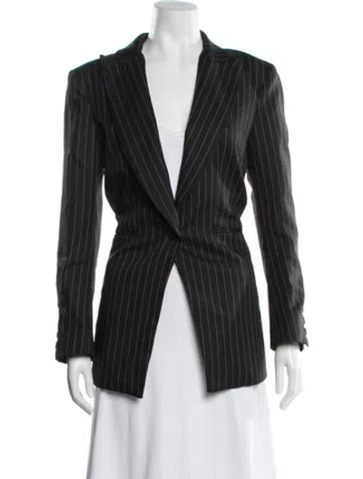 Pre-owned Sandro Striped Blazer In Gray
