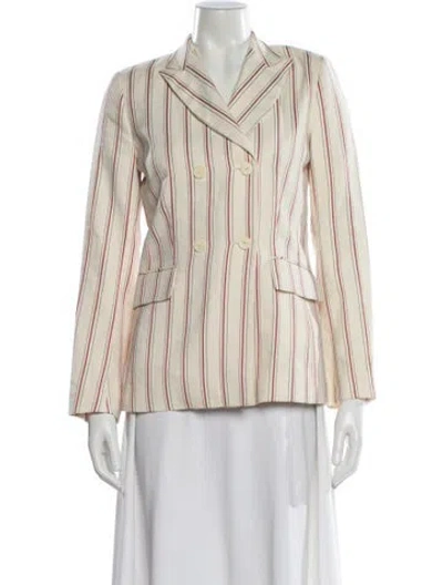 Pre-owned Sandro Striped Blazer In Neutral