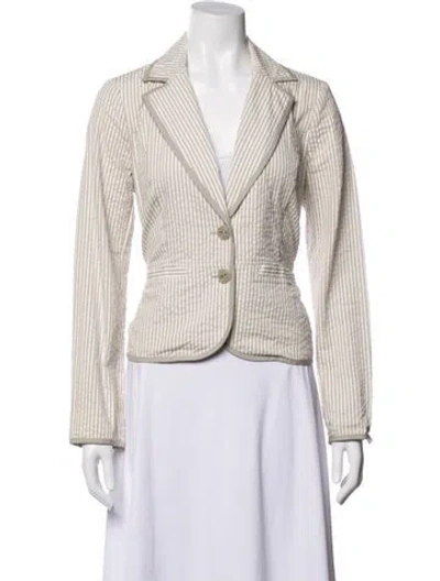 Pre-owned Sandro Striped Blazer In Neutral
