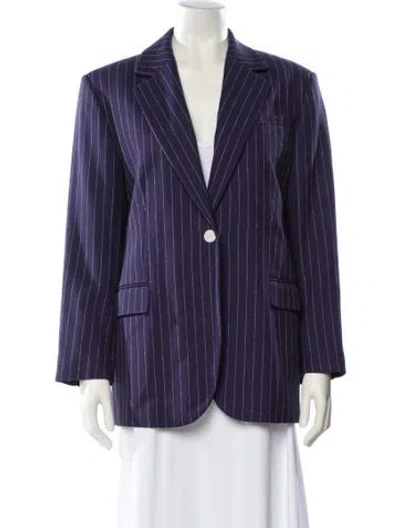 Pre-owned Sandro Striped Blazer In Purple