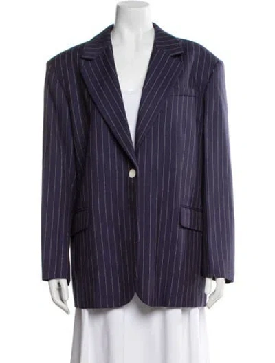 Pre-owned Sandro Striped Blazer W/ Tags In Blue