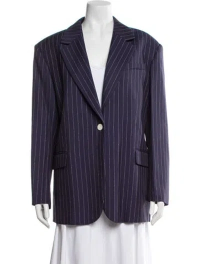 Pre-owned Sandro Striped Blazer W/ Tags In Blue