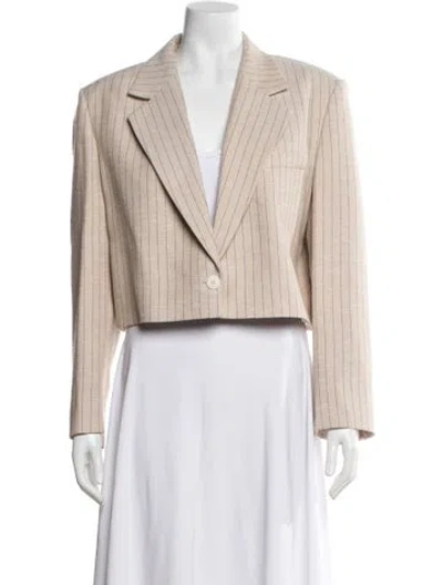 Pre-owned Sandro Striped Blazer W/ Tags In Neutral