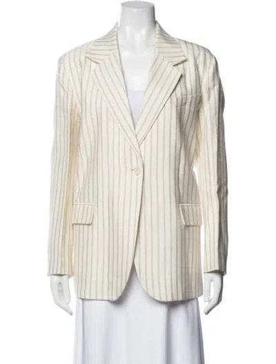 Pre-owned Sandro Striped Blazer W/ Tags In Neutral
