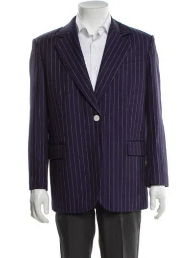 Pre-owned Sandro Striped Blazer W/ Tags In Purple