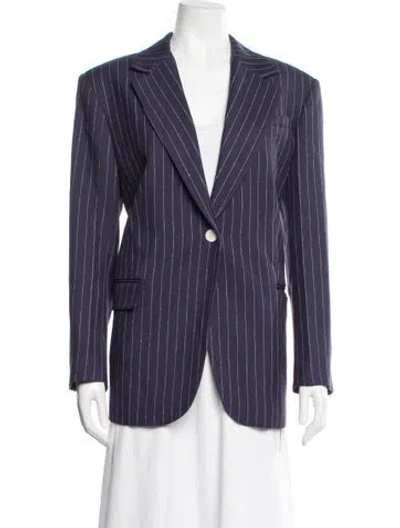 Pre-owned Sandro Striped Blazer W/ Tags In Purple