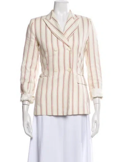Pre-owned Sandro Striped Blazer In White