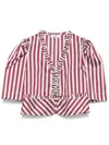 Sandro Arlequin Striped Blouse In Red