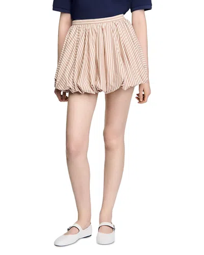 SANDRO STRIPED BUBBLE SKIRT