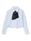 Sandro Womens Sky Blue Marissa Cropped Cotton Shirt In Blue