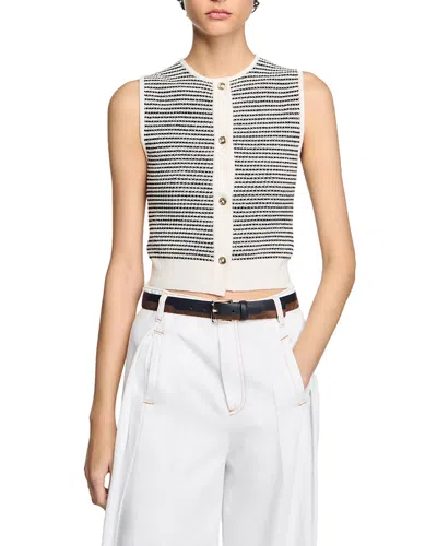 SANDRO STRIPED CARDIGAN