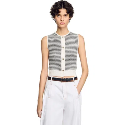 SANDRO SANDRO STRIPED CARDIGAN