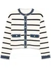 Sandro Striped Cardigan In Neutrals