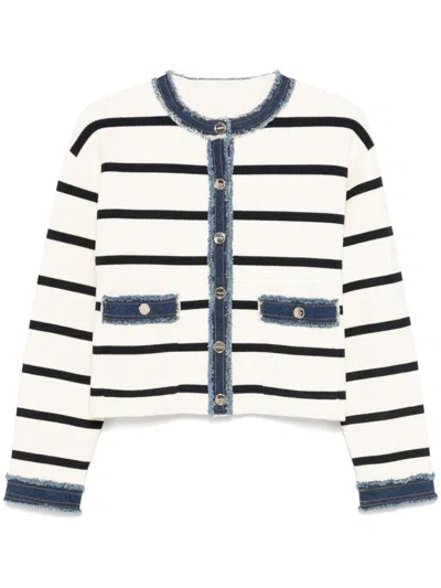 Sandro Striped Cardigan In Neutrals