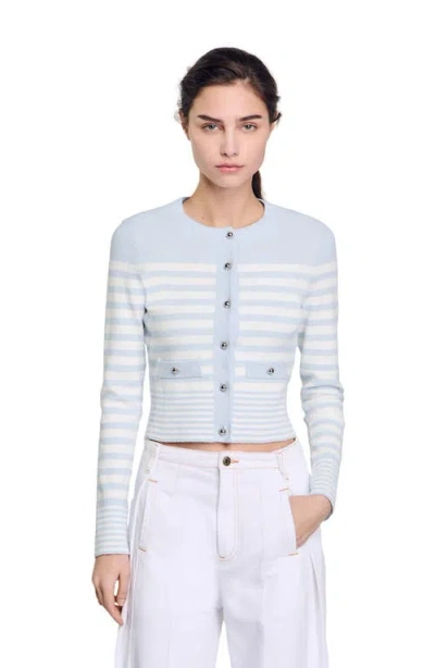 SANDRO SANDRO STRIPED CARDIGAN