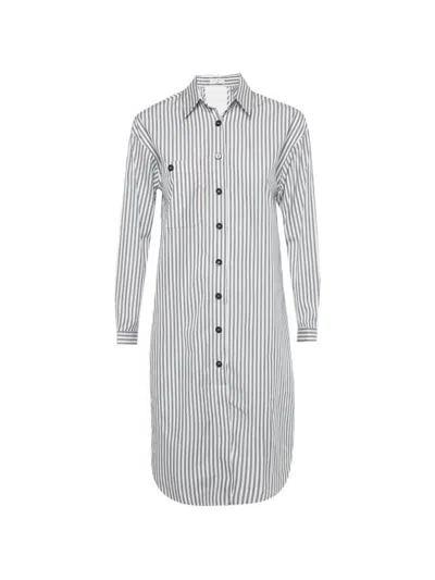 Pre-owned Sandro Striped Cotton Dress In White