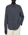 Sandro Striped Cotton Shirt In Black