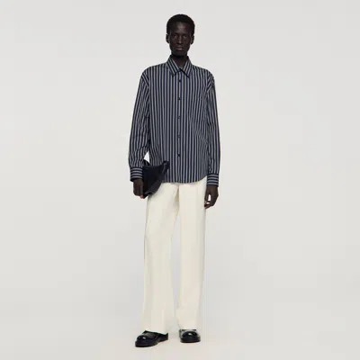 Sandro Striped Cotton Shirt In Multi