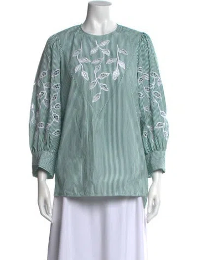 Pre-owned Sandro Striped Crew Neck Blouse In Multi