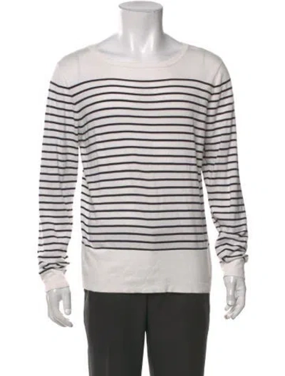 Pre-owned Sandro Striped Crew Neck Pullover In Multi