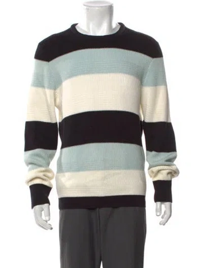 Pre-owned Sandro Striped Crew Neck Pullover In Multicolor