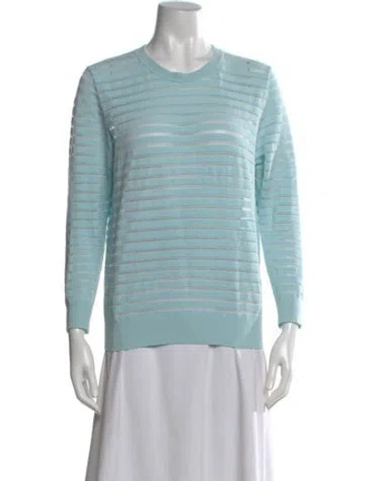Pre-owned Sandro Striped Crew Neck Sweater In Blue