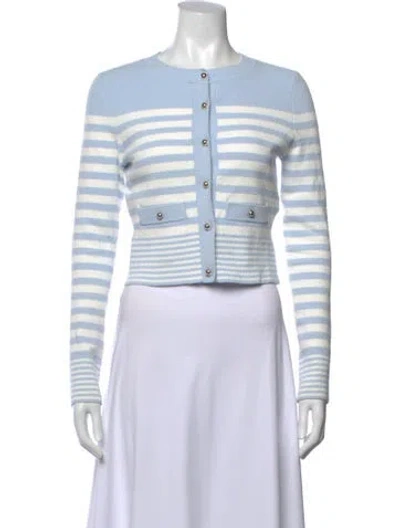 Pre-owned Sandro Striped Crew Neck Sweater In Blue
