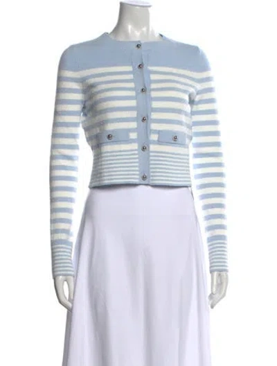 Pre-owned Sandro Striped Crew Neck Sweater In Blue