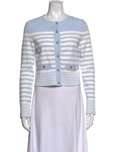 Pre-owned Sandro Striped Crew Neck Sweater In Blue