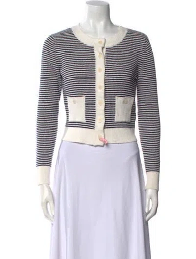 Pre-owned Sandro Striped Crew Neck Sweater In Multi