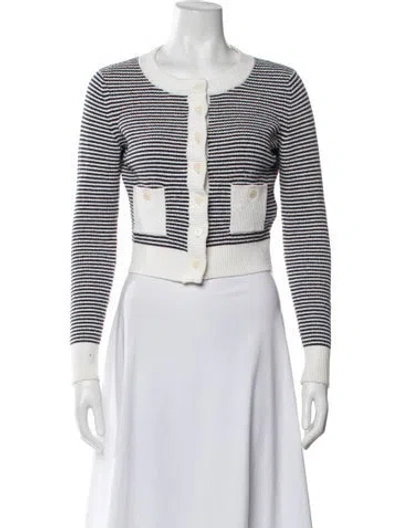 Pre-owned Sandro Striped Crew Neck Sweater In Multicolor