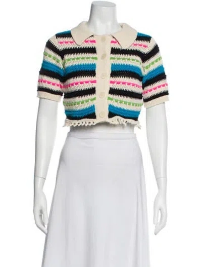 Pre-owned Sandro Striped Crew Neck Sweater In Neutral