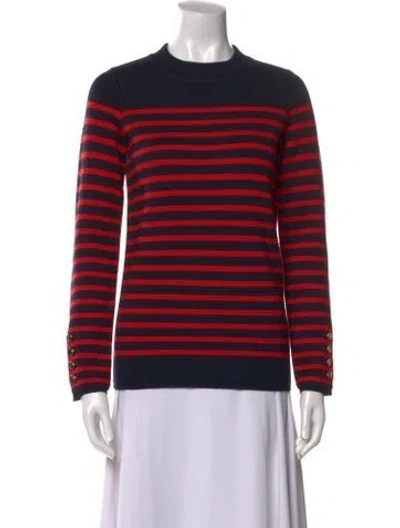 Pre-owned Sandro Striped Crew Neck Sweater W/ Tags In Blue