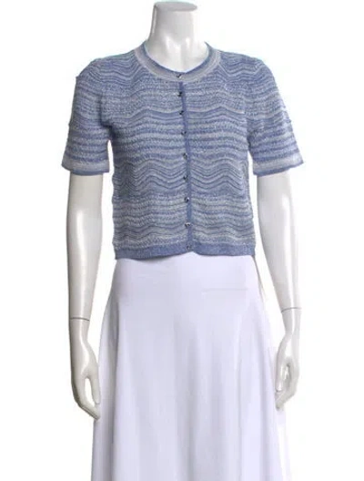 Pre-owned Sandro Striped Crew Neck Sweater W/ Tags In Blue