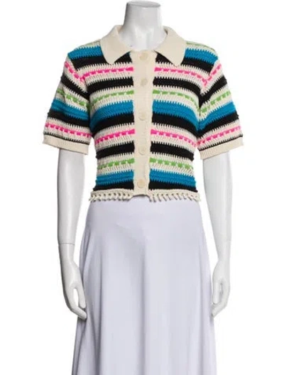 Pre-owned Sandro Striped Crew Neck Sweater W/ Tags In Neutral