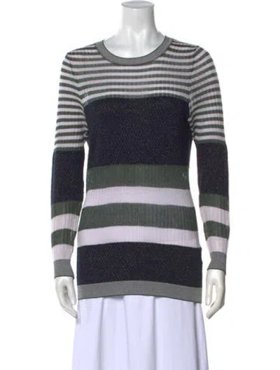 Pre-owned Sandro Striped Crew Neck Sweatshirt