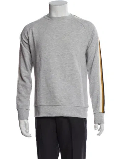 Pre-owned Sandro Striped Crew Neck Sweatshirt In Blue