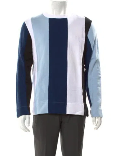 Pre-owned Sandro Striped Crew Neck Sweatshirt W/ Tags In Blue
