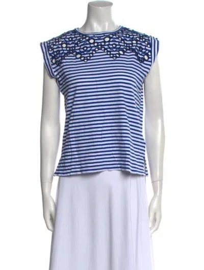 Pre-owned Sandro Striped Crew Neck Top In Multi