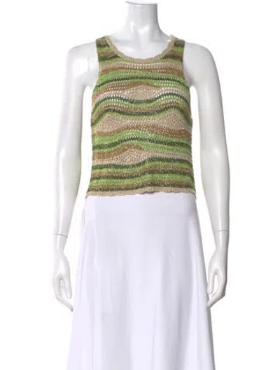 Pre-owned Sandro Striped Crew Neck Top In Multi