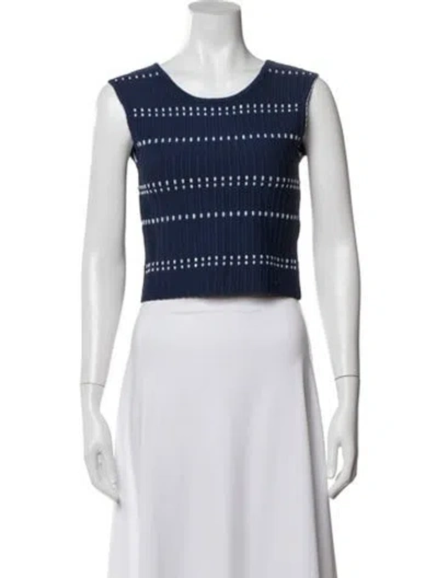 Pre-owned Sandro Striped Crew Neck Top In White