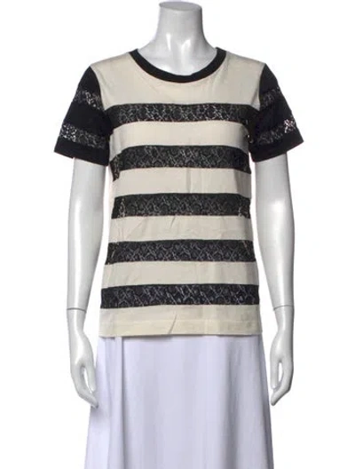 Pre-owned Sandro Striped Crew Neck T-shirt