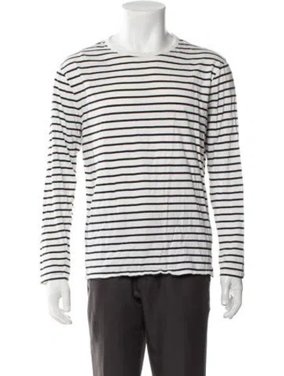 Pre-owned Sandro Striped Crew Neck T-shirt In Black