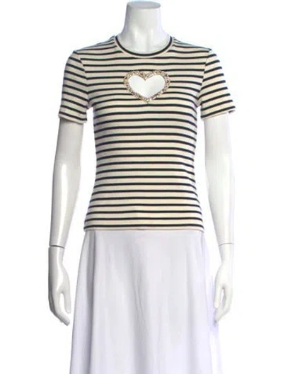 Pre-owned Sandro Striped Crew Neck T-shirt W/ Tags In Multi