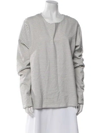 Pre-owned Sandro Striped Crew Neck Tunic In White
